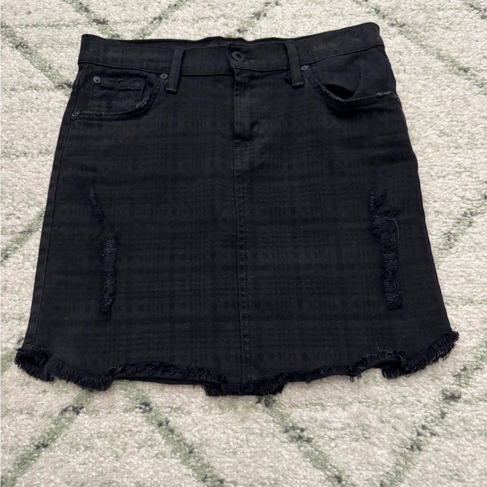 James Jeans - Daisy Distressed mini skirt in Black Plaid size 26